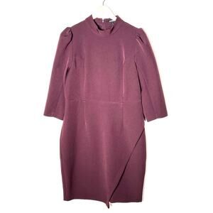 Express burgundy red long sleeve sheath dress size large L B91